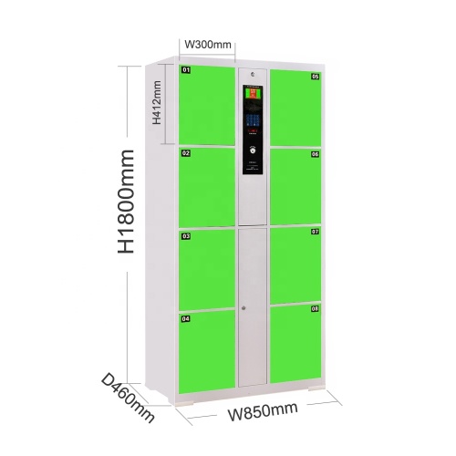 Network Storage Locker Bar Code 8 doors Identification Supermarket / Detention Center Automatic Intelligent Electronic Locker
