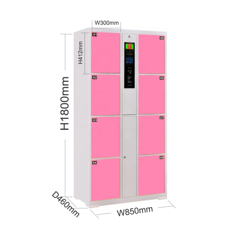 Factory Direct Sale most sold product 8 Door Card Identification Locker Library / Office Electronic kindergarten locker everpretty