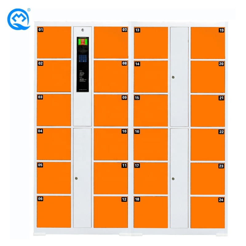 Modern New Durable Hot Sale Hospital School Airport Supermarket Orange Self Coding Identification Cold Rolled Steel Lockers