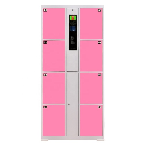 Intelligent Cold Rolled Steel 8 door Self-coding Identification Locker library / Restaurant Electronic Locker