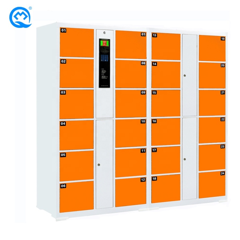Modern New Durable Hot Sale Hospital School Airport Supermarket Orange Self Coding Identification Cold Rolled Steel Lockers