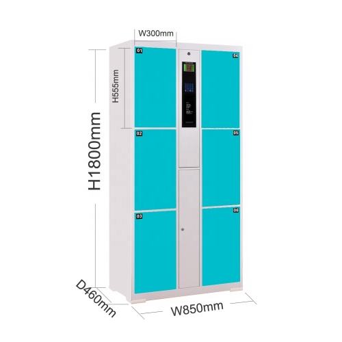 Comprehensively Upgrade New Product 6 doors To Market Intelligent Electronic locker metal steel Storage everpretty Cabinet