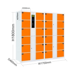 Modern New Durable Hot Sale Hospital School Airport Supermarket Orange Self Coding Identification Cold Rolled Steel Lockers