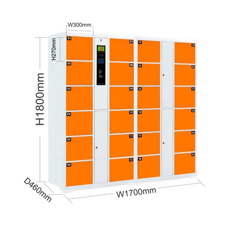 Modern New Durable Hot Sale Hospital School Airport Supermarket Orange Self Coding Identification Cold Rolled Steel Lockers