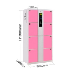 Intelligent Cold Rolled Steel 8 door Self-coding Identification Locker library / Restaurant Electronic Locker