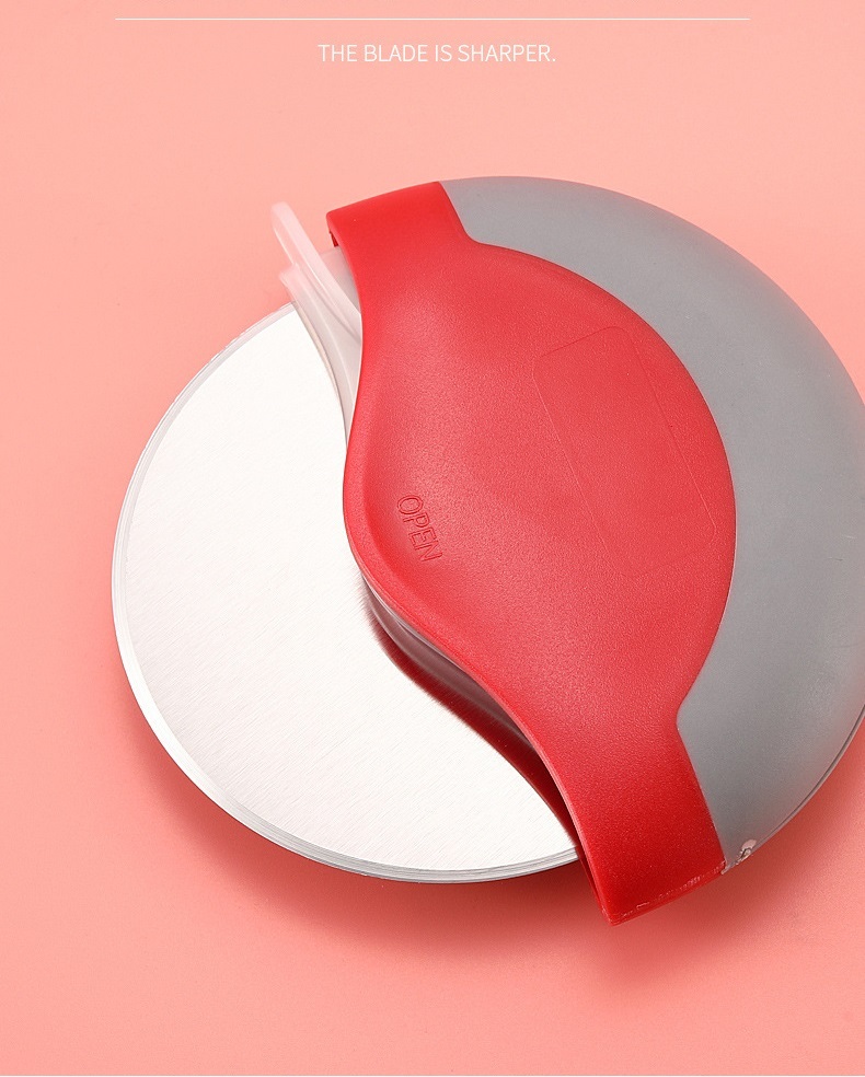 Pizza Cutter Wheel, Easy to Clean Detachable Slicer, Pizza Slicer Cutter, Premium Spuer Sharp Stainless Steel, with Protective Blade Guard, Large Size, Red