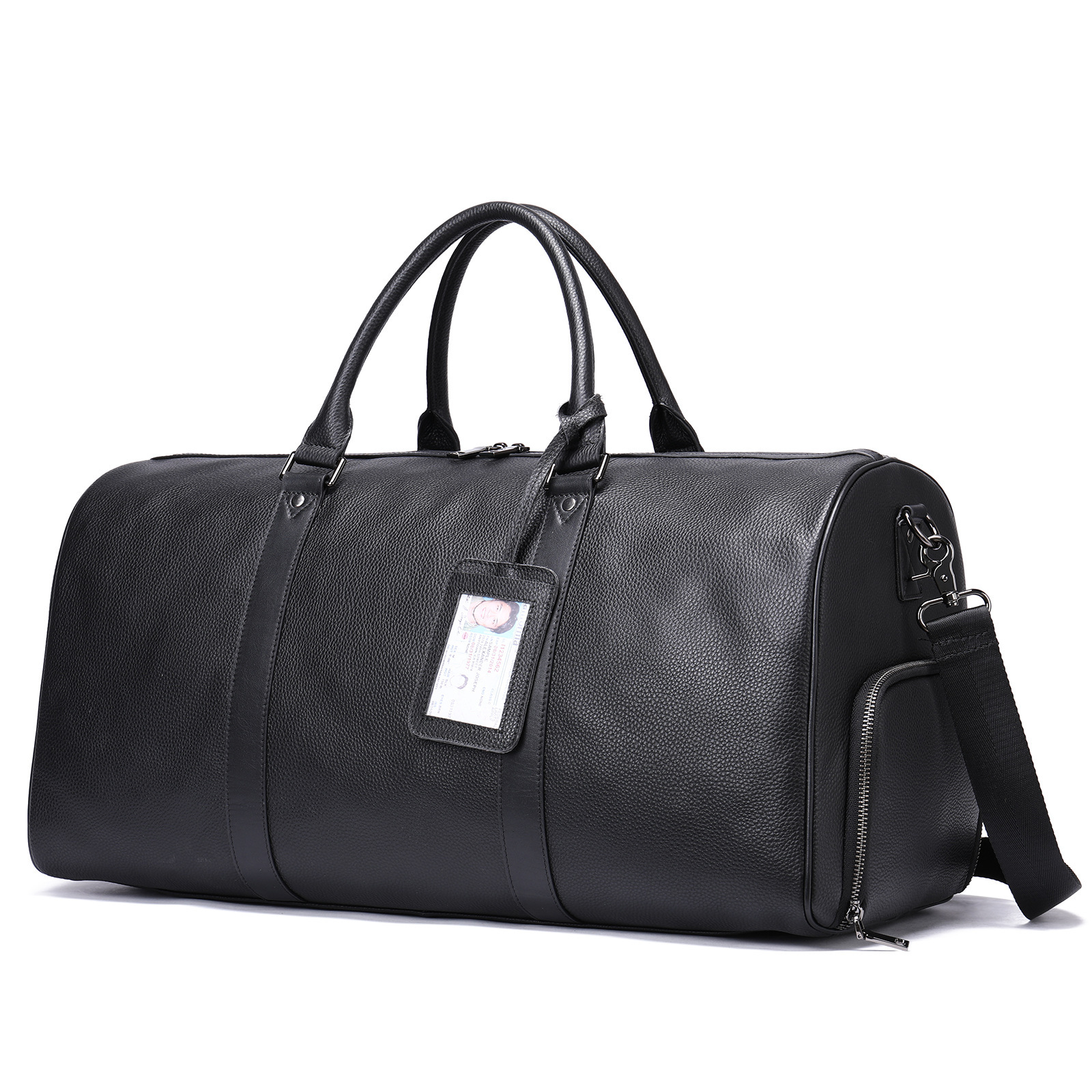 Leather duffle bags large 24 Inch Square Duffel Travel Gym Sports Overnight Weekender Leather Bag for men and women