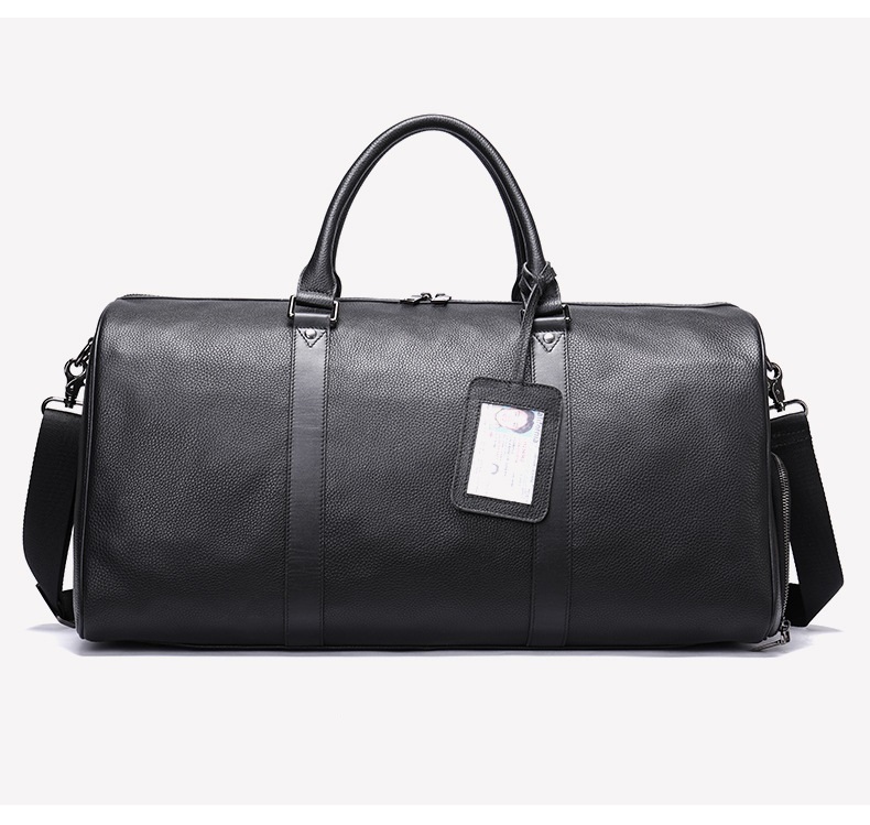Leather duffle bags large 24 Inch Square Duffel Travel Gym Sports Overnight Weekender Leather Bag for men and women