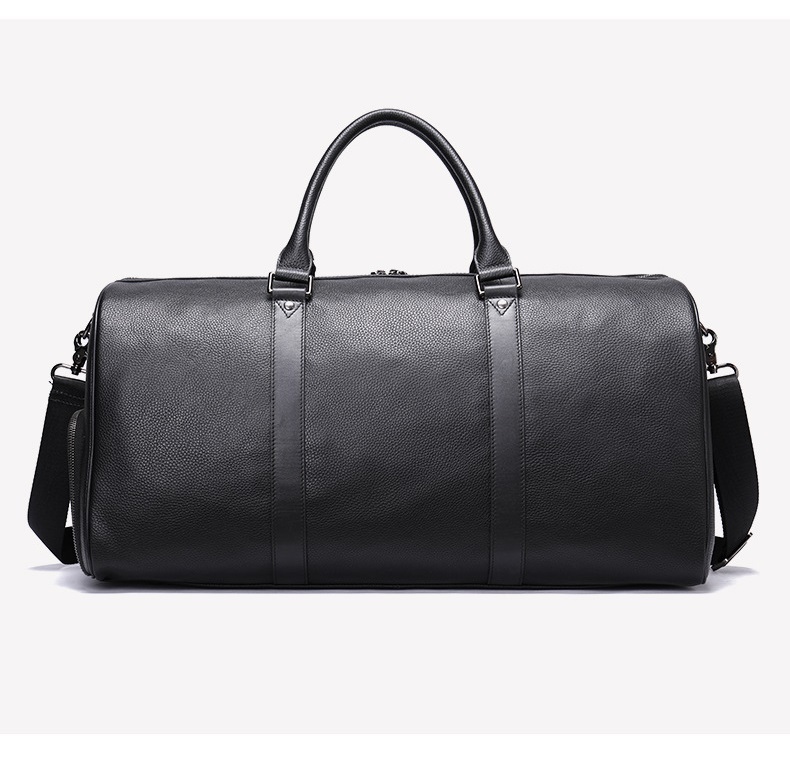 Leather duffle bags large 24 Inch Square Duffel Travel Gym Sports Overnight Weekender Leather Bag for men and women
