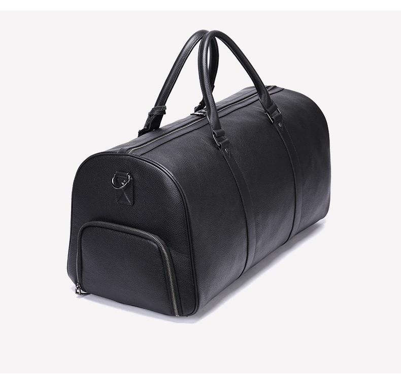 Leather duffle bags large 24 Inch Square Duffel Travel Gym Sports Overnight Weekender Leather Bag for men and women