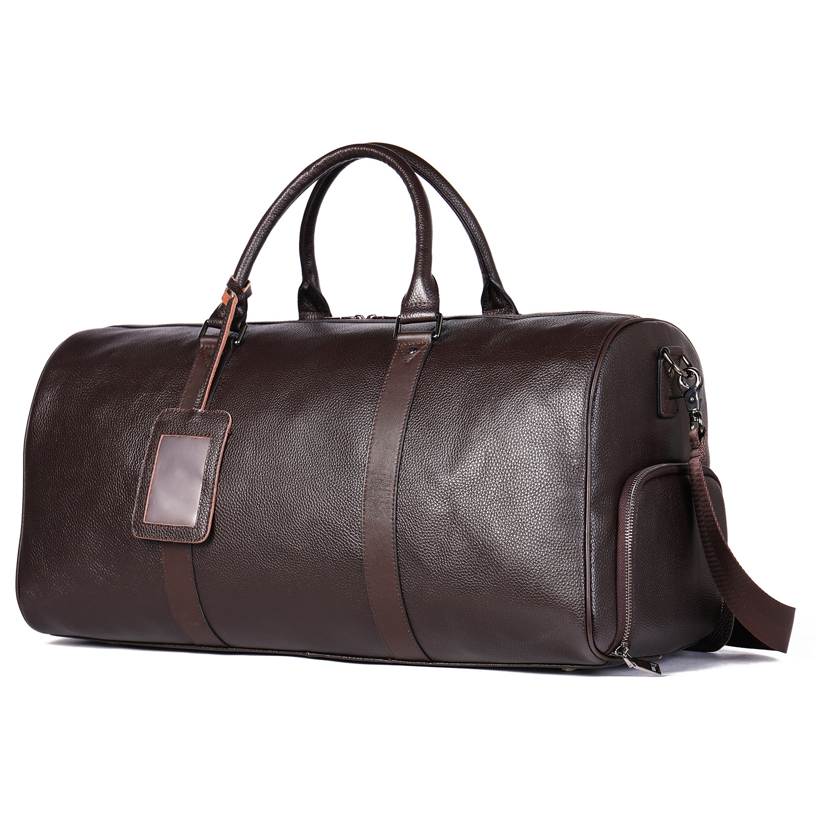 Leather duffle bags large 24 Inch Square Duffel Travel Gym Sports Overnight Weekender Leather Bag for men and women