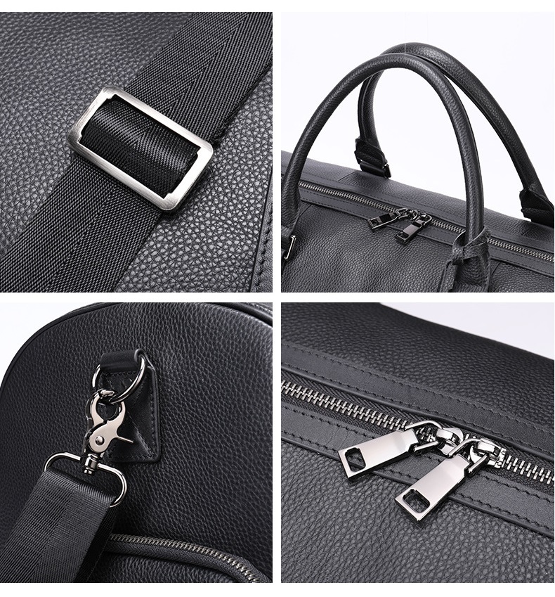 Leather duffle bags large 24 Inch Square Duffel Travel Gym Sports Overnight Weekender Leather Bag for men and women
