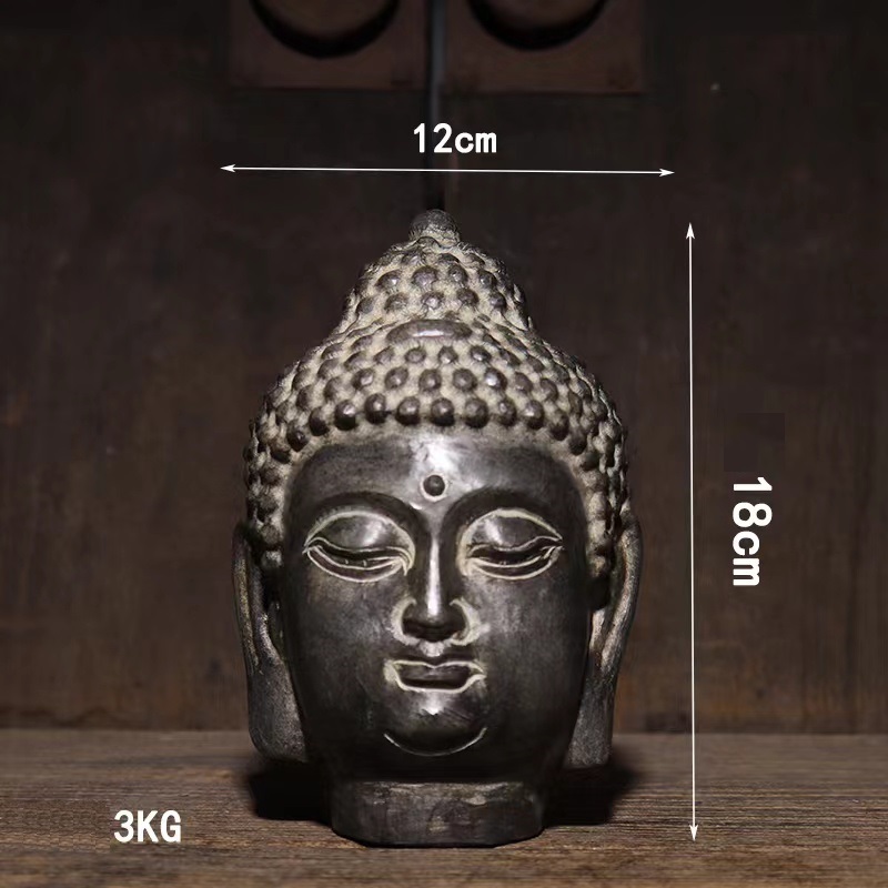 Buddha Head Meditating Asian Zen Outdoor Statue 17 cm High Bust Sculpture for Yard Garden Patio Deck Home