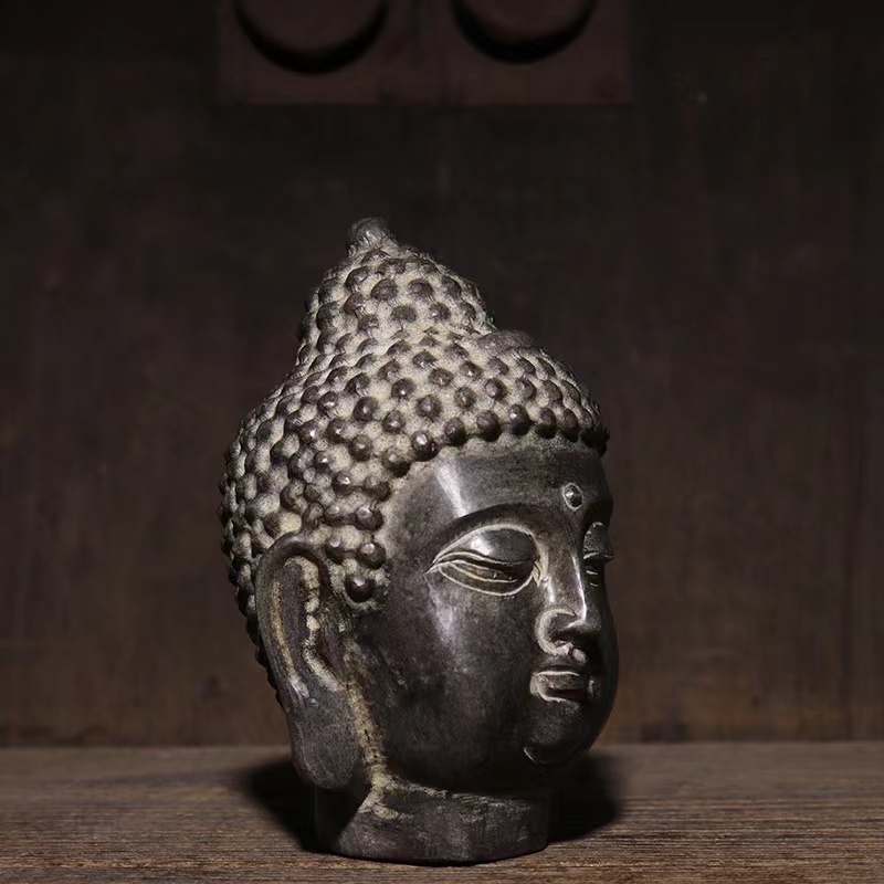 Buddha Head Meditating Asian Zen Outdoor Statue 17 cm High Bust Sculpture for Yard Garden Patio Deck Home