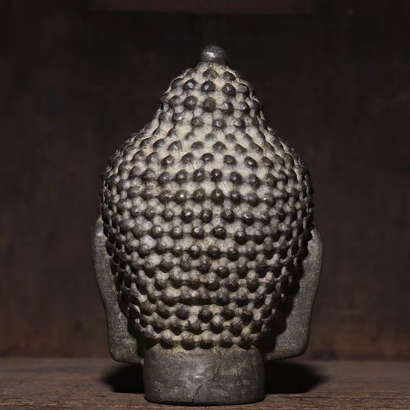 Buddha Head Meditating Asian Zen Outdoor Statue 17 cm High Bust Sculpture for Yard Garden Patio Deck Home