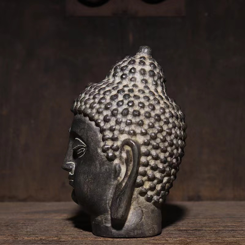 Buddha Head Meditating Asian Zen Outdoor Statue 17 cm High Bust Sculpture for Yard Garden Patio Deck Home