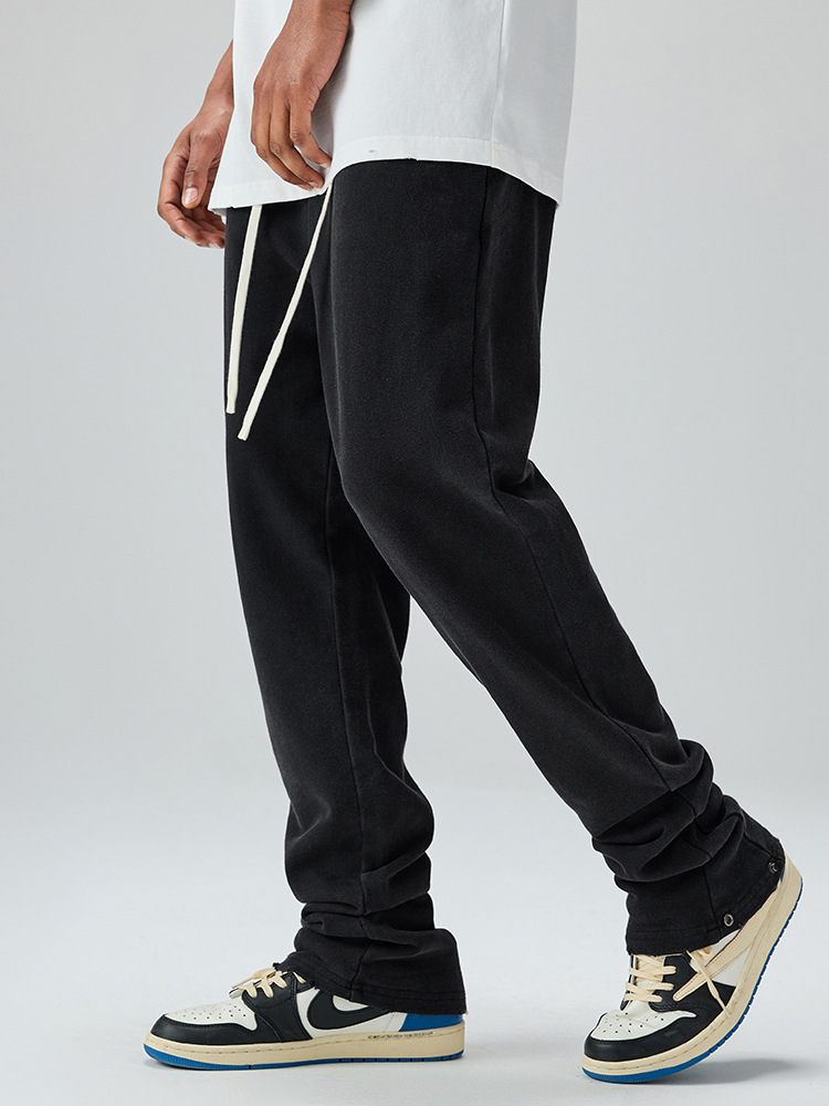 Pure cotton wool loop straight briefs, hipster, wide leg sports casual pants
