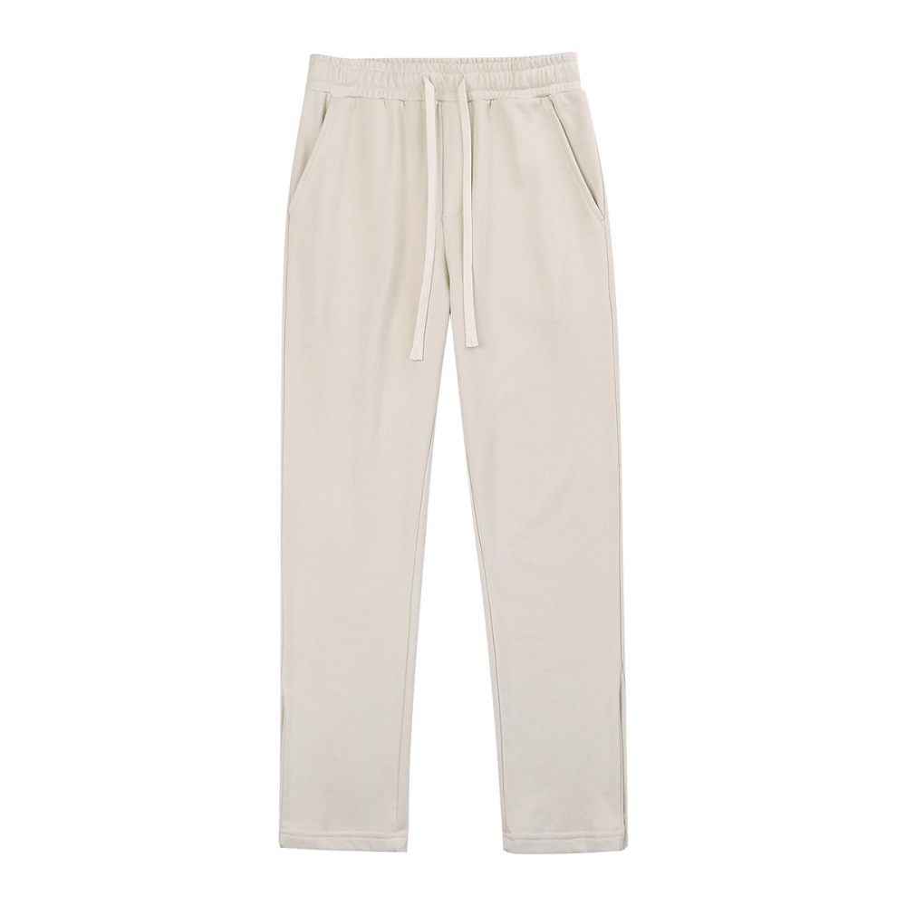 Pure cotton wool loop straight briefs, hipster, wide leg sports casual pants