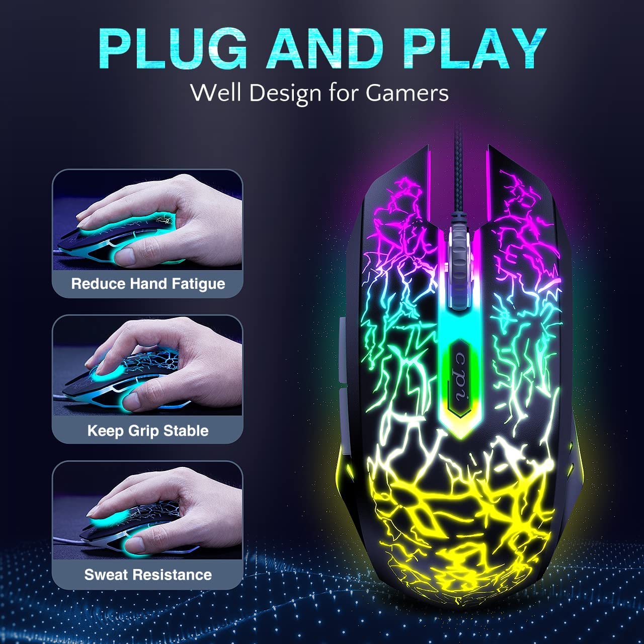 Windows Xp Pc Mouse Gaming Mouse Wired, USB Optical Computer Mice with RGB Backlit, 4 ...