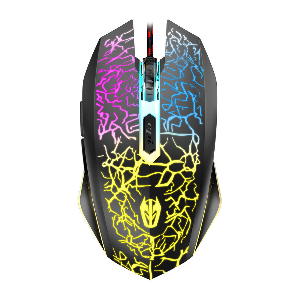 Gaming Mouse Wired, USB Optical Computer Mice with RGB Backlit, 4 Adjustable DPI Up to 3600, Ergonomic Gamer Laptop PC Mouse with 6 Programmable Buttons for Windows 7/8/10/XP Vista Linux -Black