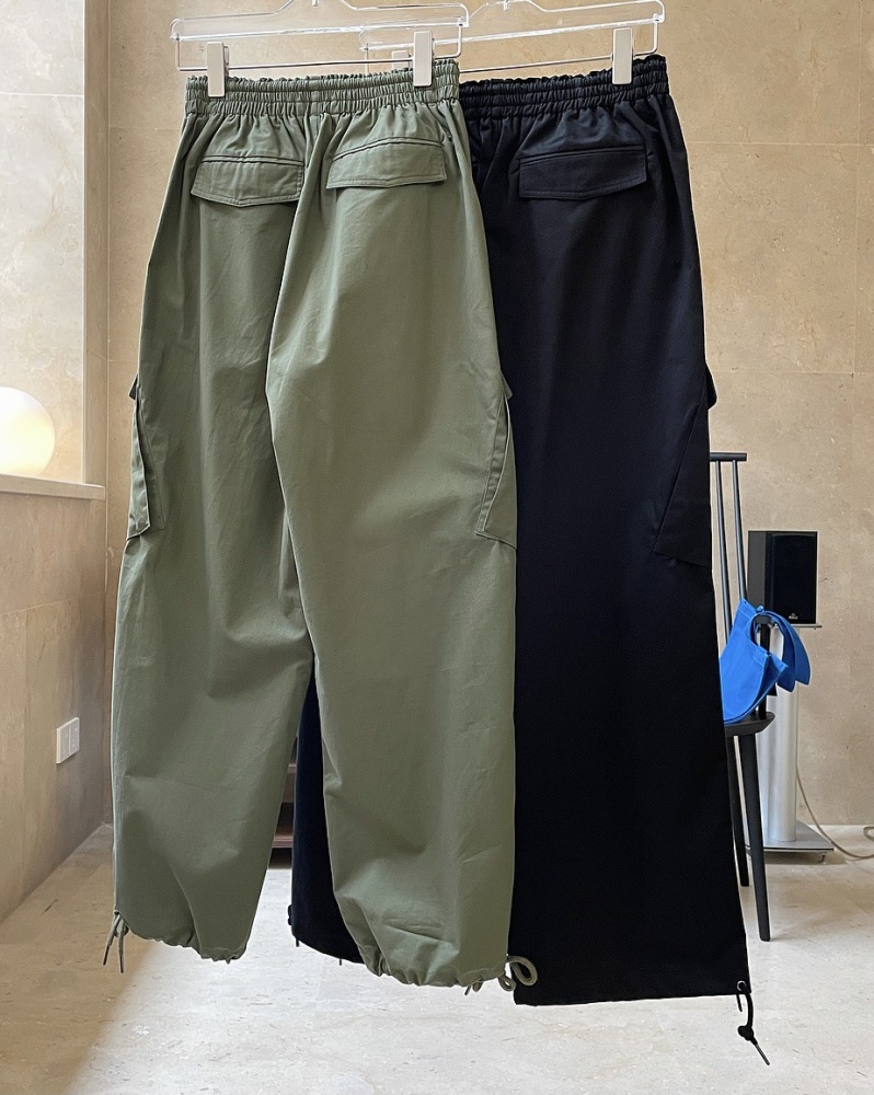 Japanese street stretchy drawstring overalls loose-fitting slim high waisted leg straight leg casual pants