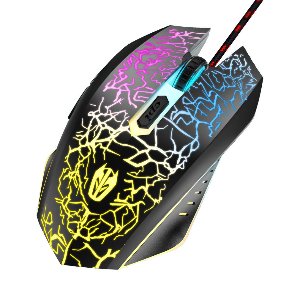 Gaming Mouse Wired, USB Optical Computer Mice with RGB Backlit, 4 Adjustable DPI Up to 3600, Ergonomic Gamer Laptop PC Mouse with 6 Programmable Buttons for Windows 7/8/10/XP Vista Linux -Black