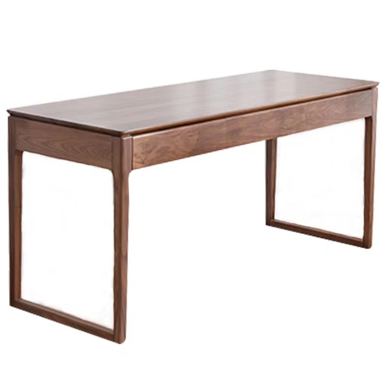 Modern Minimalist Solid Wood Computer Desk Office Desk North American Home Study Desk Writing Desk Black Walnut