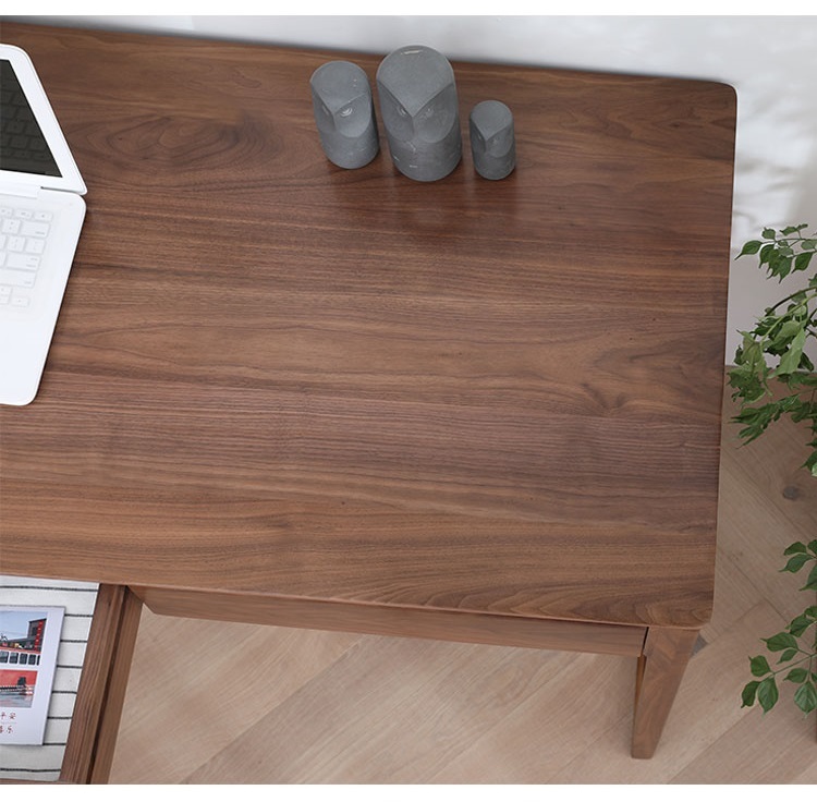 Modern Minimalist Solid Wood Computer Desk Office Desk North American Home Study Desk Writing Desk Black Walnut