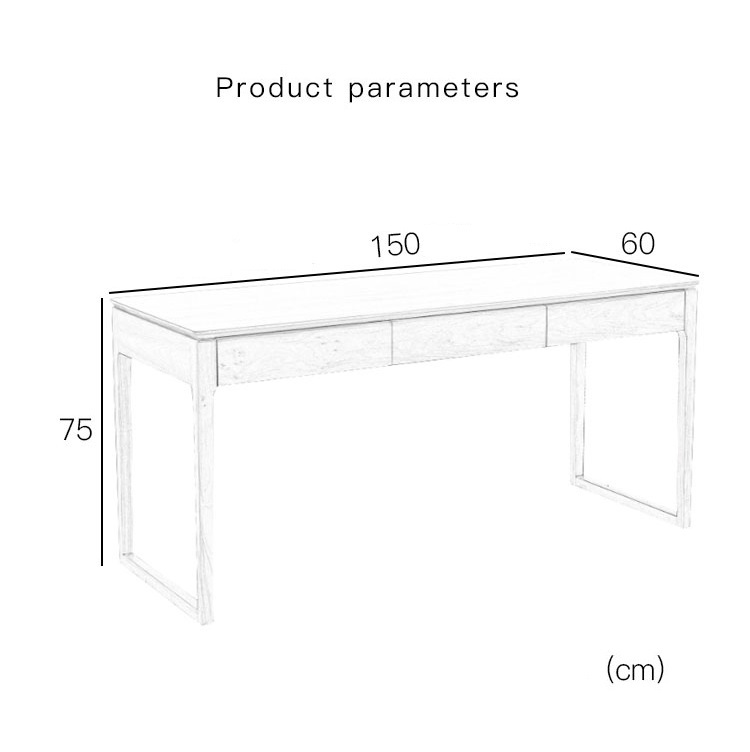 Modern Minimalist Solid Wood Computer Desk Office Desk North American Home Study Desk Writing Desk Black Walnut