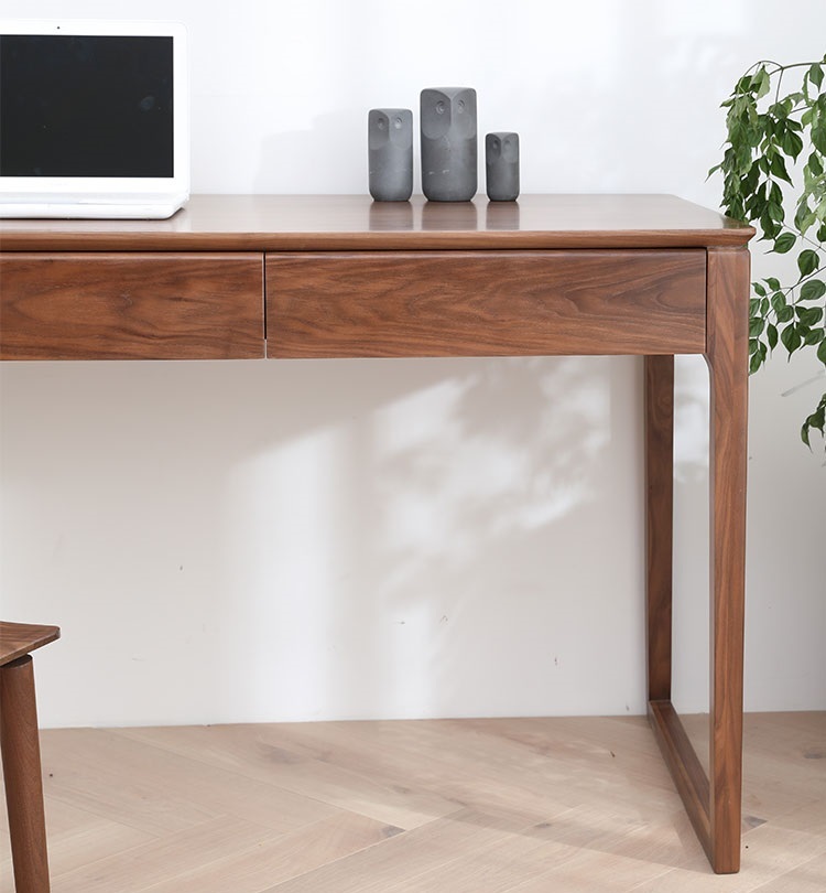 Modern Minimalist Solid Wood Computer Desk Office Desk North American Home Study Desk Writing Desk Black Walnut