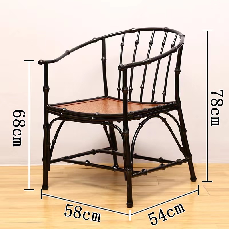 Bamboo Weave Chair Chinese Ming Dynasty Dining Chair Chinese Dining Chair Tea Chair Zen Furniture Circle Chair Official Hat Chair Comb Back Chair Guest Solid Bamboo