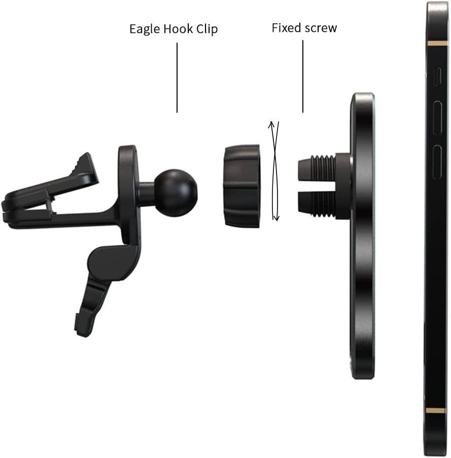 Magnetic Wireless Car Charger Mount, 15W Qi Fast Charging Car Charger Phone Mount Dashboard Vents Phone Mount Compatible