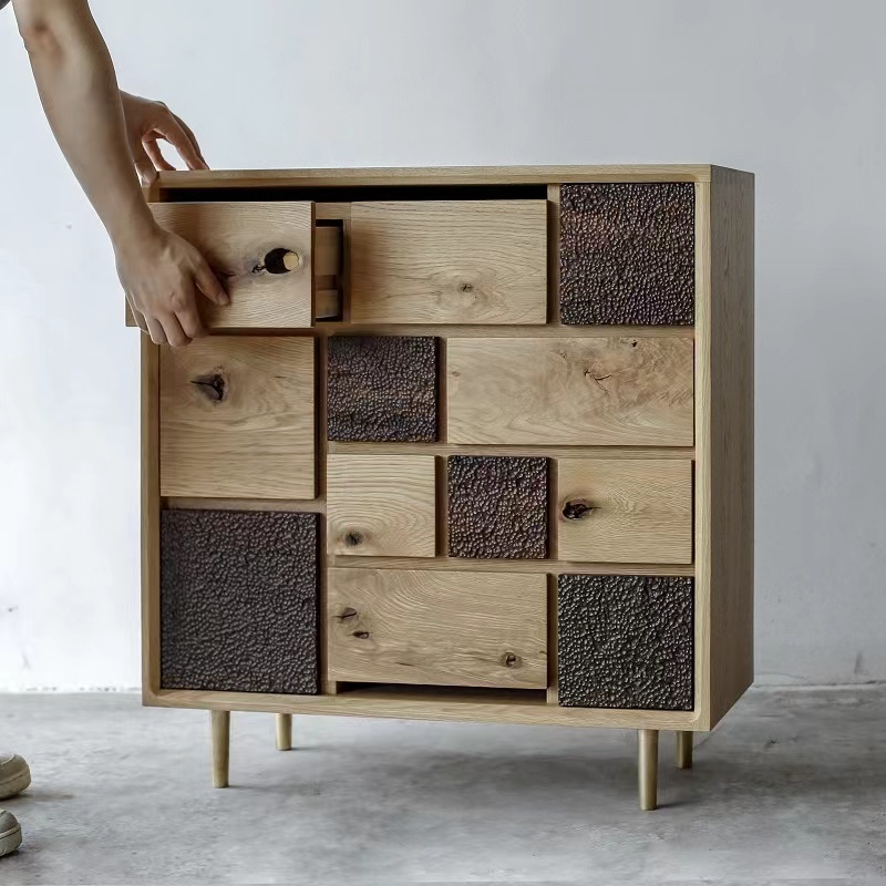 Wooden Storage Box with 16 Drawers Cabinet with Drawers Legging Cabinet Office File Cabinet with legs Open Shelf Wood Office Cabinet