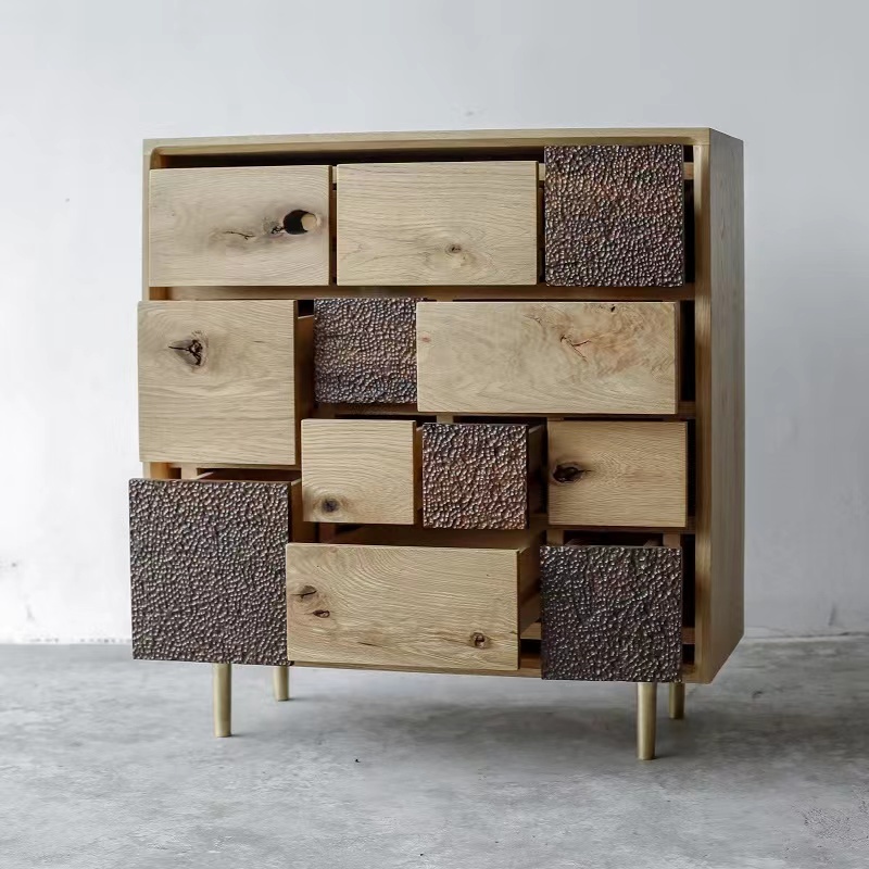 Wooden Storage Box with 16 Drawers Cabinet with Drawers Legging Cabinet Office File Cabinet with legs Open Shelf Wood Office Cabinet