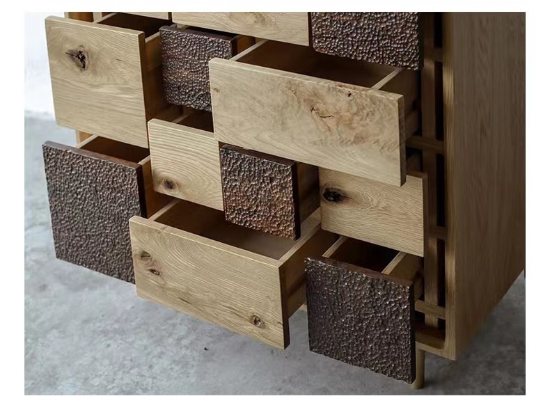 Wooden Storage Box with 16 Drawers Cabinet with Drawers Legging Cabinet Office File Cabinet with legs Open Shelf Wood Office Cabinet
