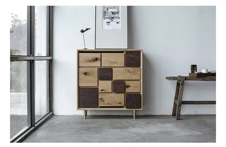 Wooden Storage Box with 16 Drawers Cabinet with Drawers Legging Cabinet Office File Cabinet with legs Open Shelf Wood Office Cabinet