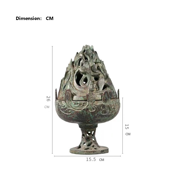 Chinese Vintage Style Antique Bronze Burner Imitation Royal Family Burner Traditional Ancient