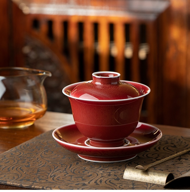 Jingdezhen Chinese Gaiwan Handmade 160ML China Porcelain Gaiwan Kungfu Teacup Traditional Chinese Teaware Tea