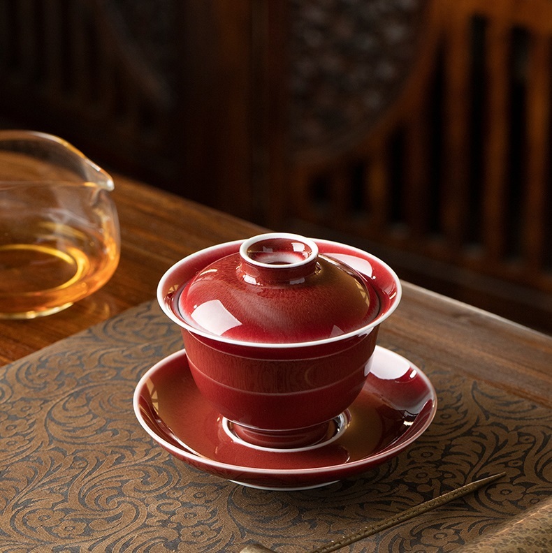 Jingdezhen Chinese Gaiwan Handmade 160ML China Porcelain Gaiwan Kungfu Teacup Traditional Chinese Teaware Tea