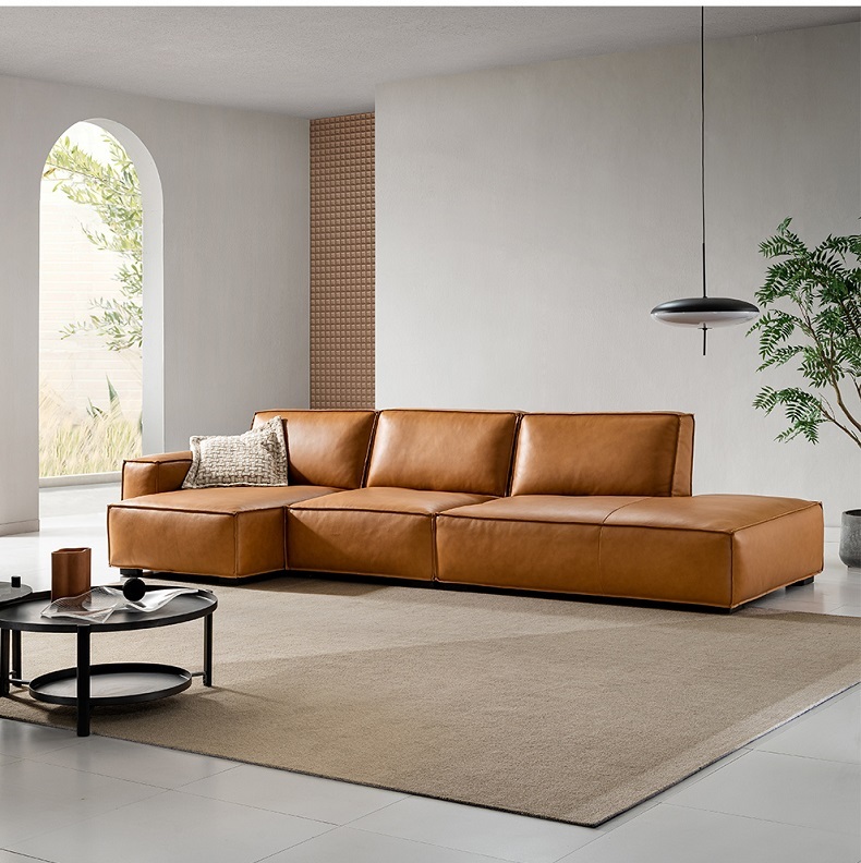 Sofa Couch Modern Leather Sofa Modern Leather Loveseat Sofa Lauren Genuine Leather Down-Filled Oversized Loveseat Sofa