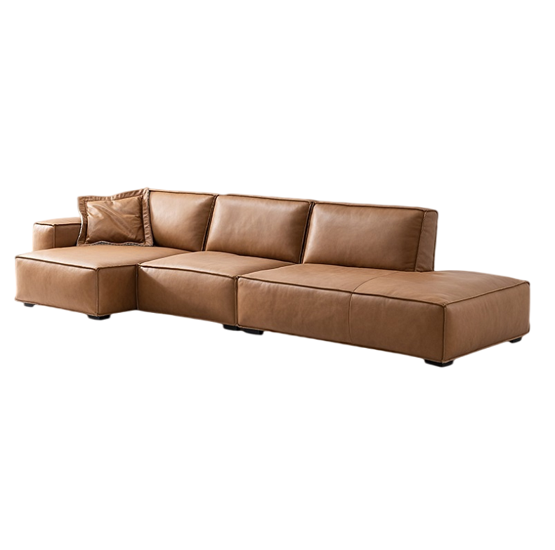 Sofa Couch Modern Leather Sofa Modern Leather Loveseat Sofa Lauren Genuine Leather Down-Filled Oversized Loveseat Sofa