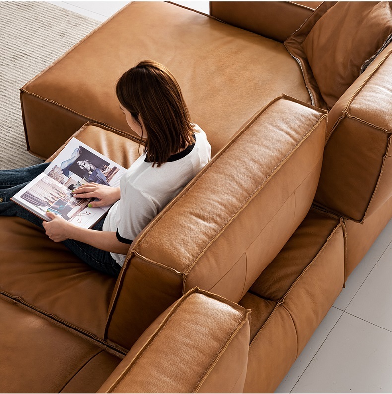 Sofa Couch Modern Leather Sofa Modern Leather Loveseat Sofa Lauren Genuine Leather Down-Filled Oversized Loveseat Sofa