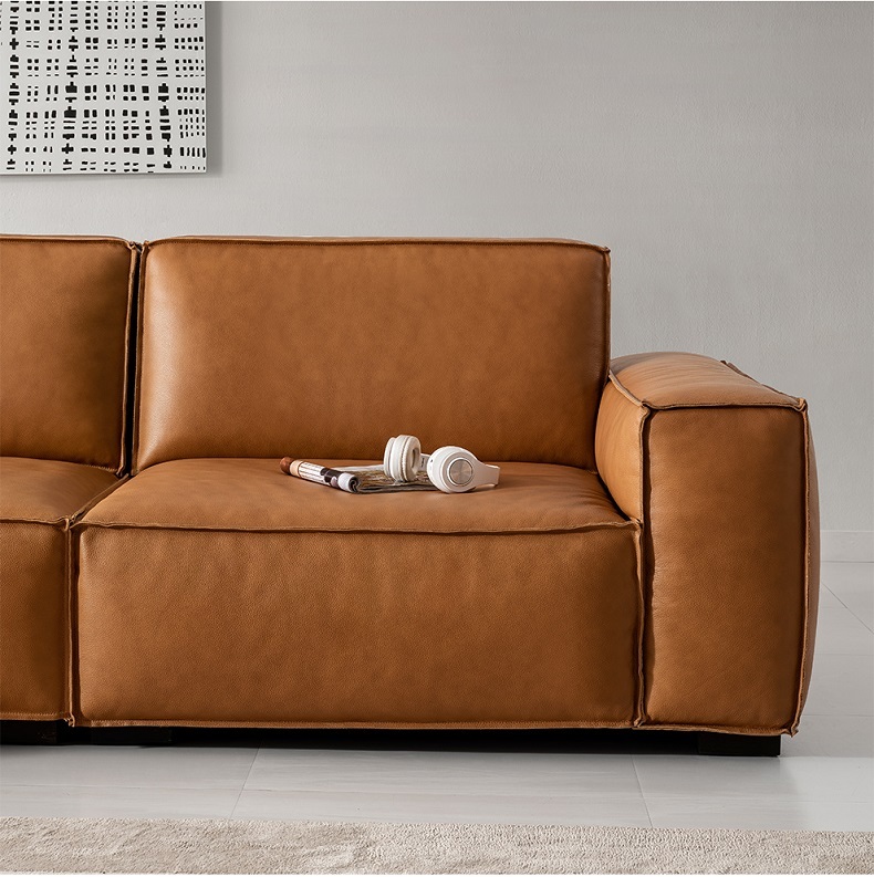 Sofa Couch Modern Leather Sofa Modern Leather Loveseat Sofa Lauren Genuine Leather Down-Filled Oversized Loveseat Sofa