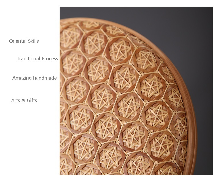 Woven Bamboo Tray Basket Round Flat Shallow Basket Wall Art Ornament for DIY Drying Food Fruit Basket Kitchen Wall Hanging Decorations