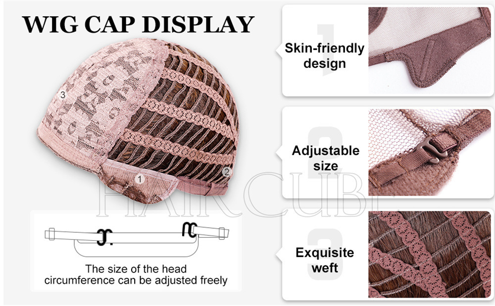 Brown wig Middle part dyed brown long curly hair ladies