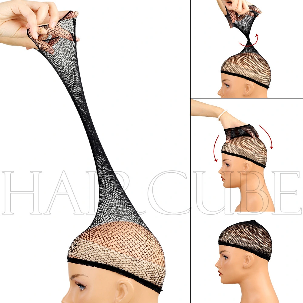 Hairnet High elastic encrypted long hair net, wig hair net, black ...