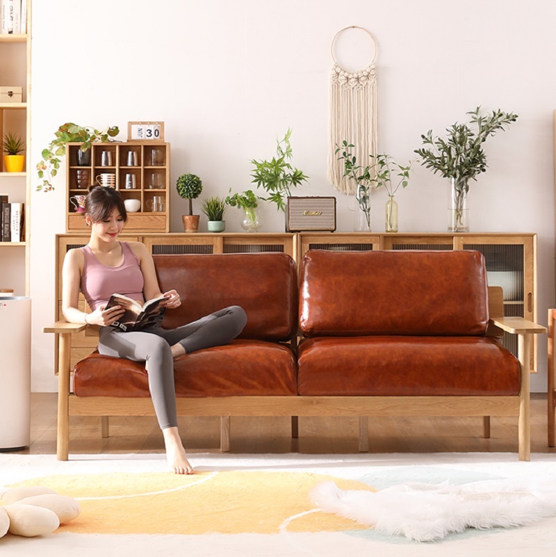 Sofa Couch Modern Leather Sofa Modern Leather Loveseat Sofa Lauren Genuine Leather Down-Filled Oversized Loveseat Sofa