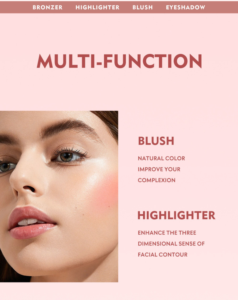 Blush rouge highlight repair capacity multifunctional blush palette natural nude makeup 8color eyeshadow palette makeup