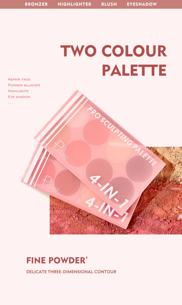 Blush rouge highlight repair capacity multifunctional blush palette natural nude makeup 8color eyeshadow palette makeup