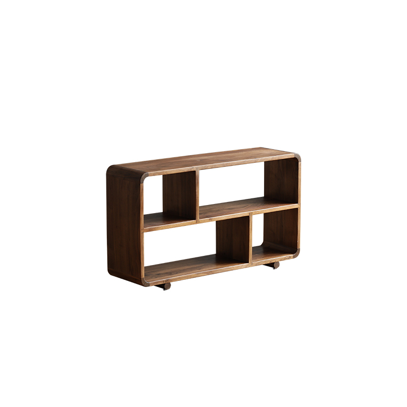 Open Storage Cabinet with 3 layers and Shelf Mid Century Storage Cabinet with Wood Leg Floor Storage Cabinet beside sofa